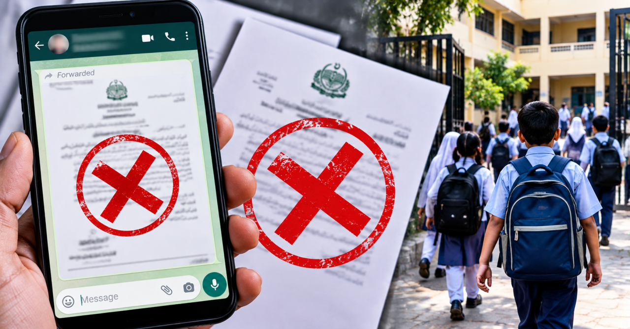 پنجاب کے اسکولوں کی چھٹی کا وائرل نوٹیفکیشن جعلی نکلا