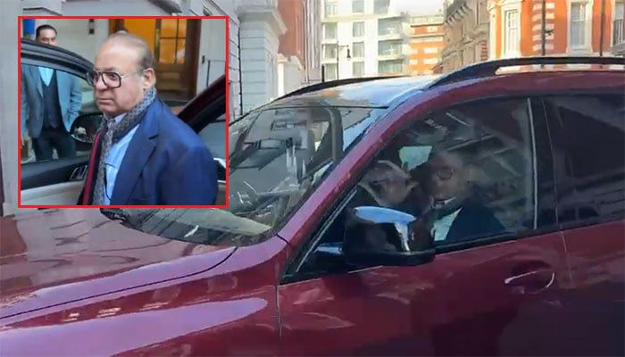 لندن میں نواز شریف کی گاڑی پر حملہ، دو نقاب پوش شیشے توڑ کر فرار